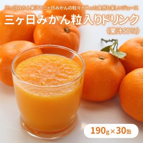 三ヶ日みかん粒入りドリンク（50％ジュース） 30缶箱 : JAみっかび