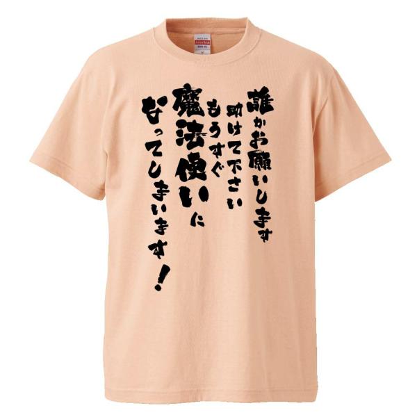 おもしろTシャツ 誰か助けて下さい、もうすぐ魔法使いになってしまいます！ ギフト プレゼント 面白 メンズ 半袖 無地 漢字 雑貨 名言 パロディ 文字