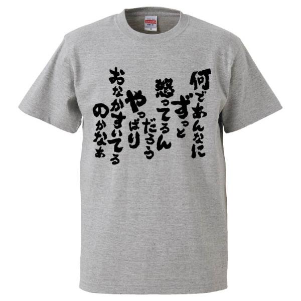 おもしろTシャツ 何であんなにずっと怒ってるんだろうやっぱりおなかすいてるのかなあ ギフト プレゼント 面白 メンズ 半袖 無地 漢字 雑貨 名言 パロディ 文字