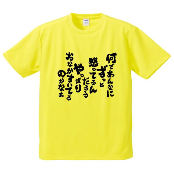 おもしろTシャツ みかん箱 何であんなにずっと怒ってるんだろうやっぱりおなかすいてるのかなあ メンズ レディース ドライ 速乾 ポリエステル 半袖