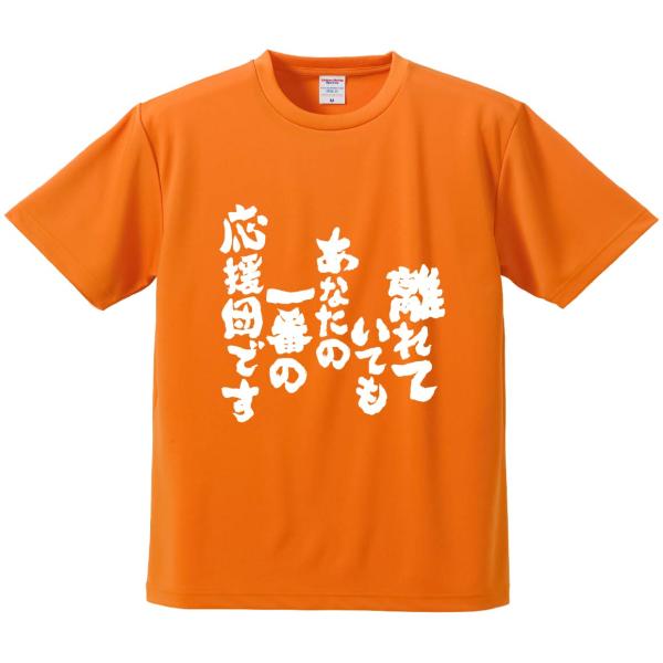 おもしろTシャツ みかん箱 離れていてもあなたの一番の応援団です メンズ レディース ドライ 速乾 ポリエステル 半袖