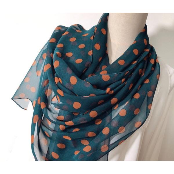 ストール スカーフ ドット柄 水玉 薄地 日除け 春 夏 透け レディース