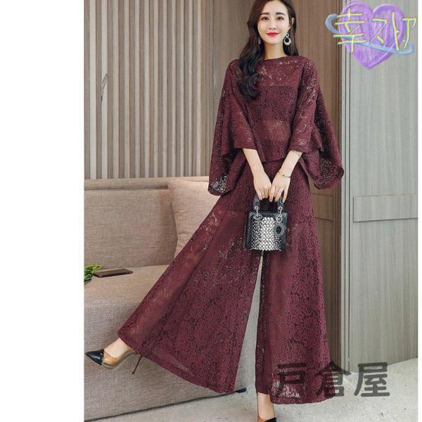 オールレースワイドパンツドレスセットアップ・パーティードレス/結婚