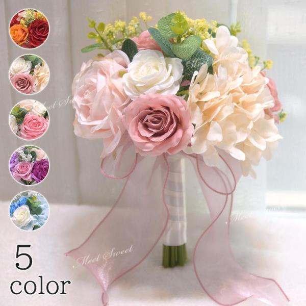 可愛いブーケです。ブライダル、イベント贈答品、インテリアに最適です。晴れの舞台に、新しいタイプのサプライズプレゼントとしてお勧めです。生花と違って枯れることがないので、思い出と一緒にいつまでも形として残せます。サイズ：幅約 20cm 高さ約...