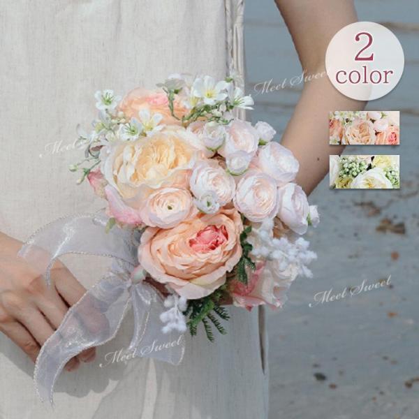 可愛いブーケです。ブライダル、イベント贈答品、インテリアに最適です。晴れの舞台に、新しいタイプのサプライズプレゼントとしてお勧めです。生花と違って枯れることがないので、思い出と一緒にいつまでも形として残せます。サイズ：幅約 20cm 高さ約...