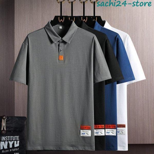 ゴルフメンズ無地ラペルクール半袖Tシャツ、スポーツカジュアル