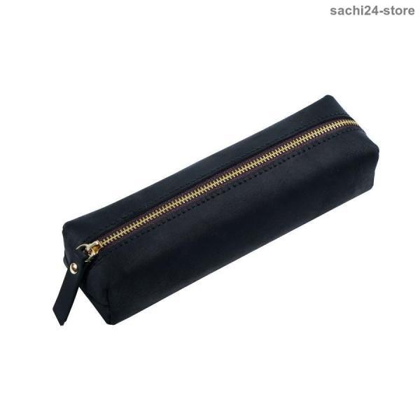 製品名称：牛革収納ペンケース 製品材質：頭層牛革狂馬皮 寸法情報：縦180 mm幅55 mm*高さ45 mm 包装重量：約55グラムOPP袋包装収納容量：実測で15-20本の普通ペンを収納でき、長さ180 mm以内に入れる。革が柔らかく、ま...