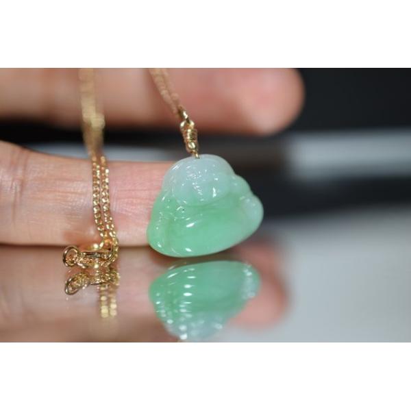 天然翡翠ペンダント 翡翠ペンダントトップ【VIVID GREEN AND WHITE PI XIU】98107 | 翡翠