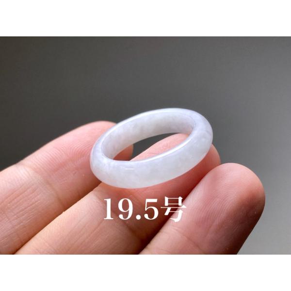 L5-57 美品 白瓷 19.5号 ミャンマー産天然 A貨 本翡翠 くりぬき リング