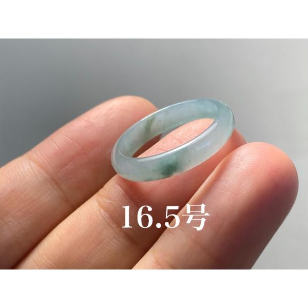 L7-100 美品 氷藍緑 16.5号 天然グアテマラ産 A貨 本翡翠 くりぬき