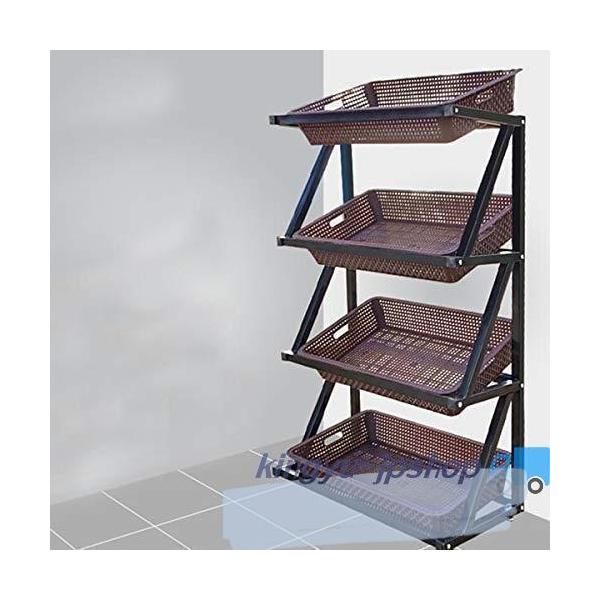 野菜やフルーツ、パンなどの販売に最適なディスプレイラックです。耐荷重も十分で、直売所やイベントでの販売など幅広い用途にお使いいただけます。