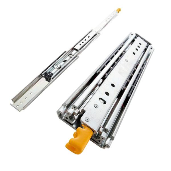 スライドレール 重量用ロック付き 幅76mm 3段引 スライド 引き出し レール 株式会社S＆L工業用 400-1500mm 耐荷重160kg-220kg 左右1セットスムーズ 頑丈棚ラック スライドレール 重量用 ロック付き 幅76mm 3段引 スライド 引き出し