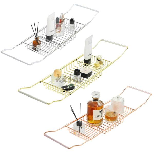 【多機能収納 のんびり体験】バスタブトレイは 携帯電話 タブレット 書籍 その他の種類のアイテムを置くことができ、多様なバスルームの体験をもたらし、もはや単一の入浴機能に限定されず、お気に入りの本や雑誌を読みながら、あなたの入浴がよりのんび...