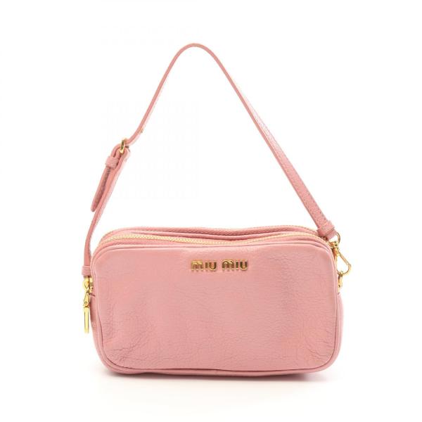 ミュウ MADRAS マドラス ブランドオフ Miu レザー ポーチ 中古