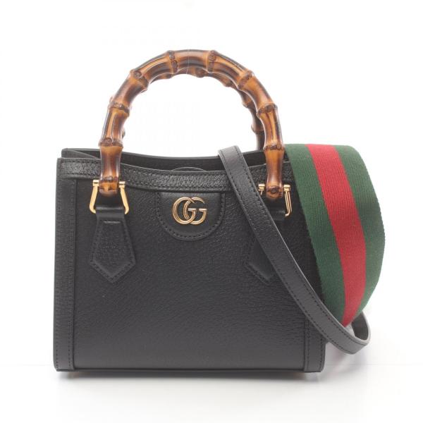 GUCCI（グッチ） ダイアナ ミニ バンブー ブランドオフ レザー トート