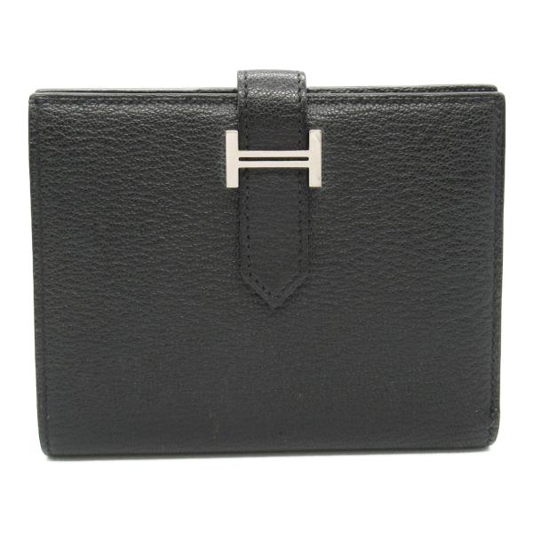 HERMES エルメス ベアンコンパクト ブラック 二つ折り財布 ブランド  