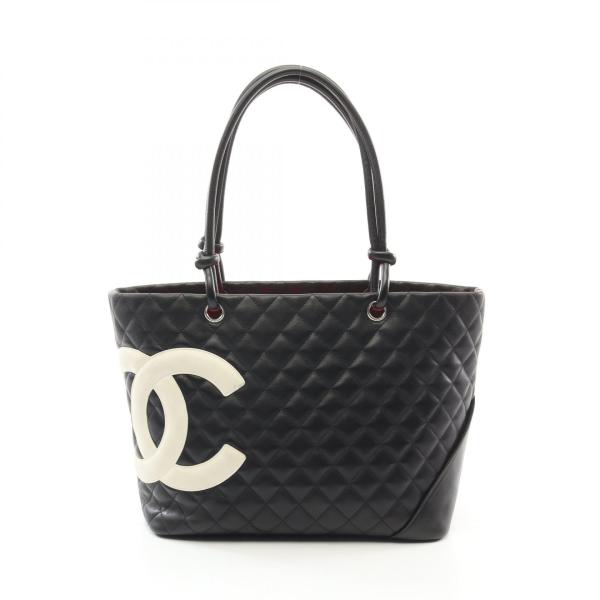 CHANELカンボン ココマークラムトートバッグ A-8075 シャネル カンボン トートバッグ ミディアム ブラック