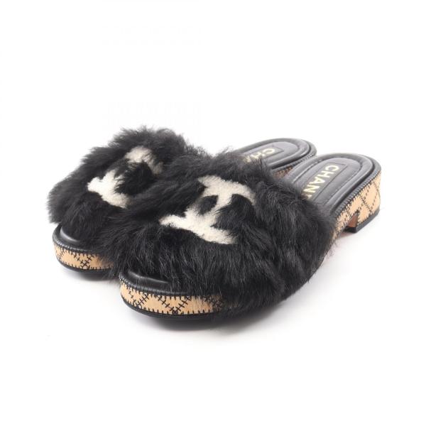 CHANEL シャネル ココマーク ブランドオフ レザー サンダル 中古