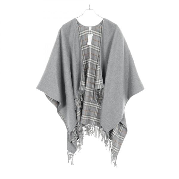 美品　バーバリーロンドン　ポンチョ　ケープ　ウール　バーバリー柄 BURBERRY（バーバリー） ケープ ブランドオフ ウール ポンチョ 中古