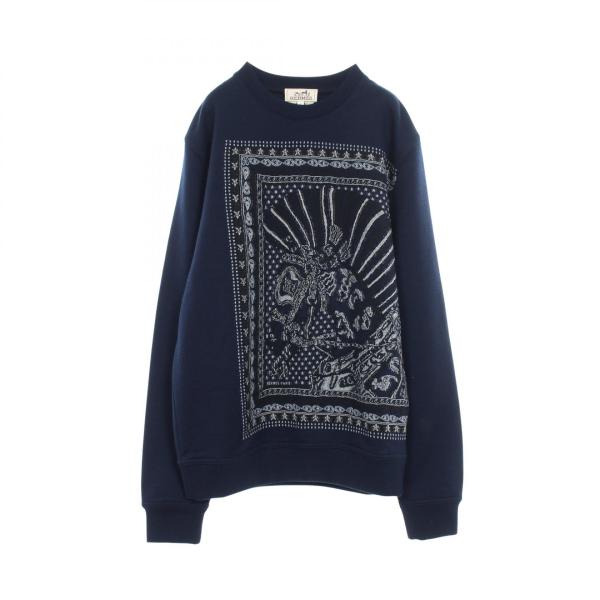 エルメス HERMES Cheval Punk Bandana スウェット 衣料品 トップス ウール メンズ ネイビー系 【中古】 HERMES（エルメス） Cheval Punk Bandana ブランドオフ ウール