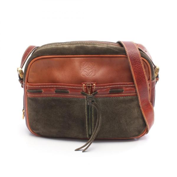 LOEWE（ロエベ） アナグラム ブランドオフ スウェード ショルダー