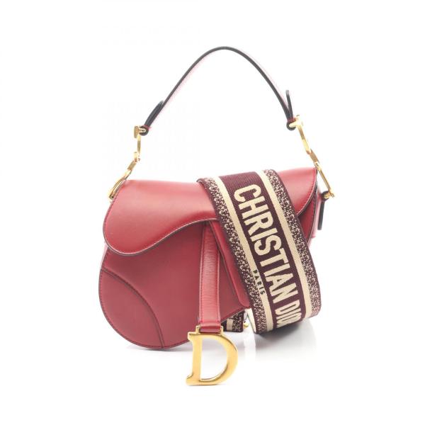 6187 美品 クリスチャンディオール タンカラー サドルバッグ カーフレザー ディオール サドルバッグ ミニ ブランドオフ Dior レザー ハンドバッグ