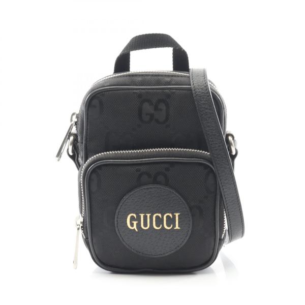 グッチ オフザグリッド GUCCI OF THE GRID ショルダーバッグ GGナイロンキャンバス ブラック ユニセックス 美品 グッチ オフザグリッド GUCCI OF THE GRID ショルダーバッグ GG