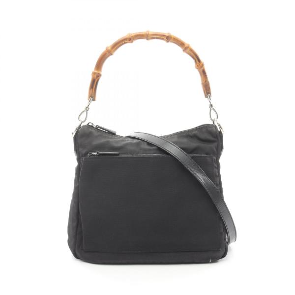 美品・GUCCI（グッチ）キャンバス バンブー モノグラムショルダーバッグ GUCCI（グッチ） 爆買 バンブー ブランドオフ キャンバス ショルダー