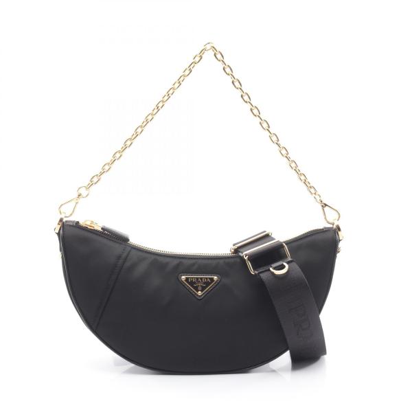 プラダ PRADA TESSUTO+SAFFIAN ショルダーバッグ バッグ ナイロン レディース ブラック系 2VH1902DMHF0002 【新品】 PRADA - プラダ PRADA TESSUTO+SAFFIAN ショルダーバッグ バッグ