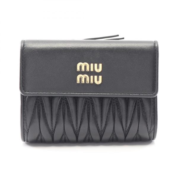 miumiu マテラッセ ナッパレザー 三つ折り財 ミュウ マテラッセ ブランドオフ Miu レザー 三つ折り財布 ナッパ