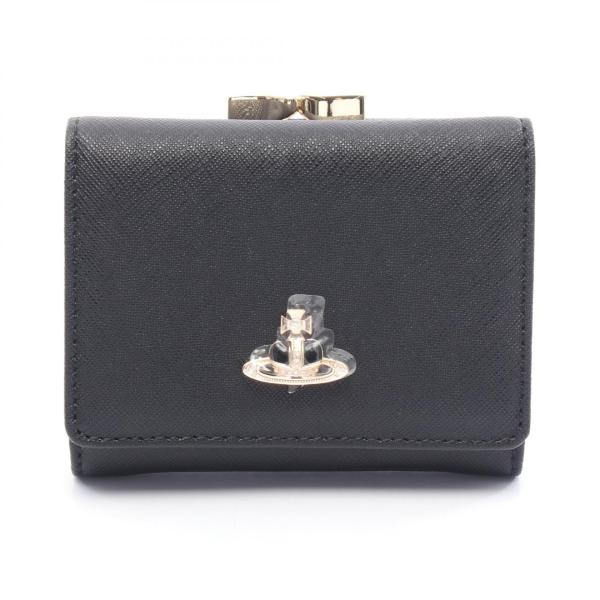 ヴィヴィアンウエストウッド Vivienne Westwood SMALL FRAME WALLET オーブ 三つ折り財布 財布 サフィアーノレザー レディース ブラック系 51010018L0040N401 【新品】 ヴィヴィアンウエストウッド SMALL FRAME WALLET オーブ ブランドオフ