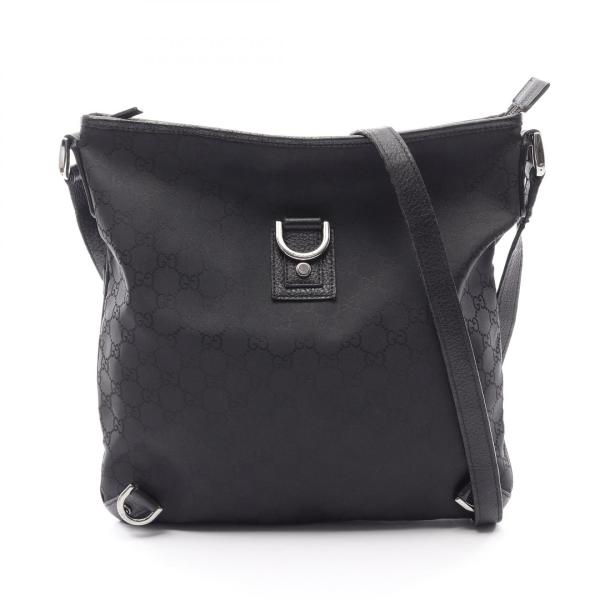 【極美品】GUCCI アビー　GG柄 ナイロン ショルダーバッグ ブラック GUCCI（グッチ） 爆買 GG柄 アビー ブランドオフ ナイロン ショルダー