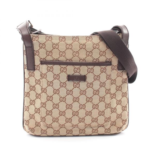 【最終値下げ】 グッチ　GUCCI ショルダーバッグ　GGキャンバス×レザー GUCCI（グッチ） GGキャンバス ブランドオフ キャンバス ショルダー