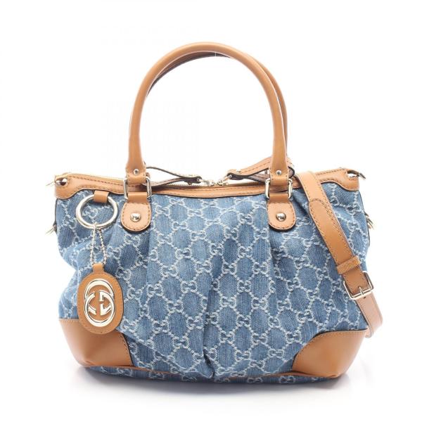 GUCCI グッチ/グッチシマ スーキー 2WAY ハンドバッグ　GG柄　レザー GUCCI（グッチ） スーキー GG柄 2WAY ブランドオフ デニム