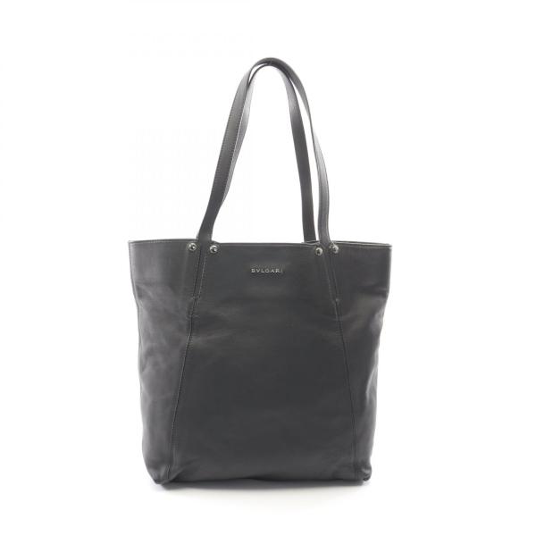 BVLGARI（ブルガリ） ロゴ ブランドオフ レザー トートバッグ レザー