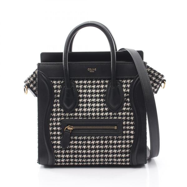 セリーヌ ラゲージ ナノ ナノショッパー ツイード レザー ショルダーバッグ CELINE（セリーヌ） ラゲージ ナノ ショッパー 千鳥格子 2WAY ブランド