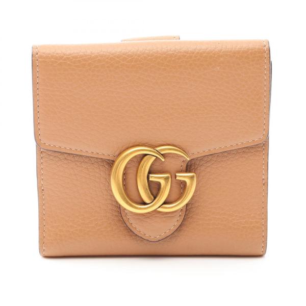 GUCCI（グッチ） GGマーモント ブランドオフ レザー 二つ折り財布