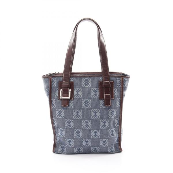 美品　LOEWE　ロエベ　リピートアナグラム　トートバッグ キャンバス　レザー LOEWE（ロエベ） リピート アナグラム ブランドオフ キャンバス トート