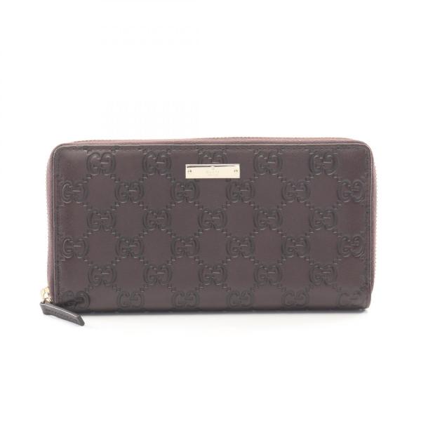 GUCCI（グッチ） GGキャンバス ブランドオフ レザー ラウンド長財布