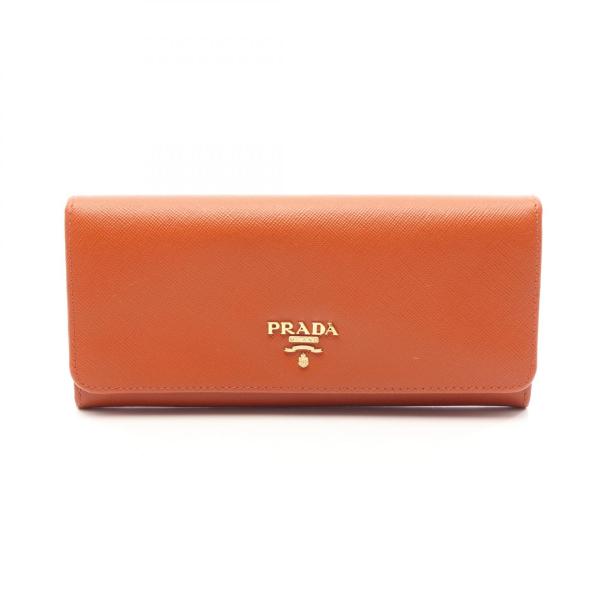 未使用品　箱付き　PRADA プラダ　二つ折り財布　サフィアーノレザー　オレンジ PRADA（プラダ） ブランドオフ サフィアーノレザー 二つ折り長財布