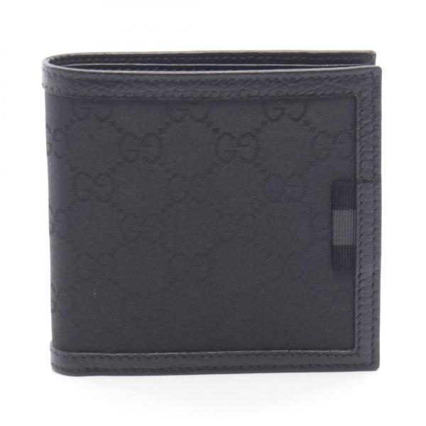 GUCCI（グッチ） GGキャンバス ブランドオフ レザー 二つ折り財布 GG