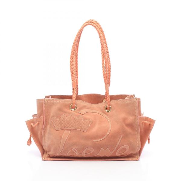 LOEWE（ロエベ） 爆買 クラウン ロゴ ブランドオフ スウェード トート