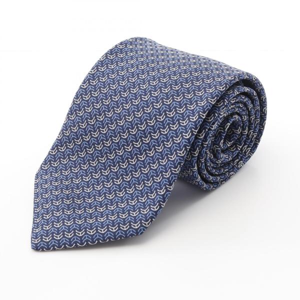 HERMES 黒 シルク ネクタイ　中古美品 エルメス シルク製黒ネクタイ シルクタイ 7 cm 《テール・ドゥ