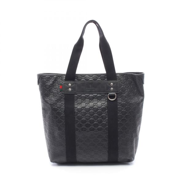 A4可 GUCCI グッチ シマ トートバッグ レザー ブラック 黒 GUCCI（グッチ） グッチシマ シェリーライン ブランドオフ レザー