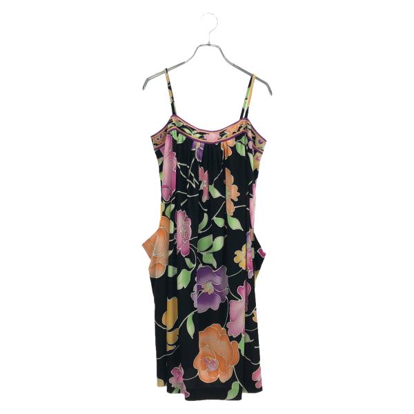 LEONARD ノースリーブワンピース ネイビー　M LEONARD レオナール ワンピース ノースリーブ 花柄 コットン