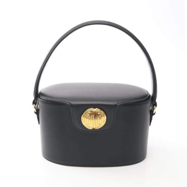 未使用級 GIVENCHY バニティバッグ ゴールド金具 レザー ブラック ジバンシィ ゴールド金具 ヴィンテージ バニティバッグ ブランドオフ