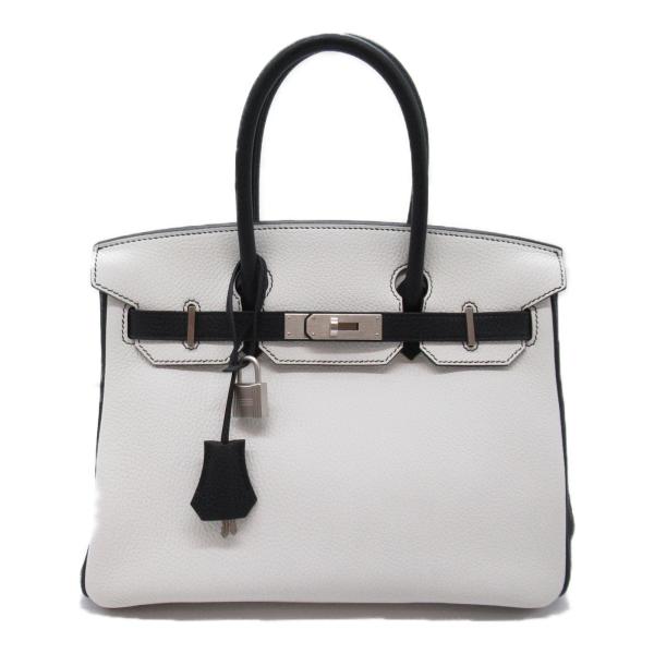 HERMES（エルメス） バーキン30 ブラック/ホワイト ハンドバッグ