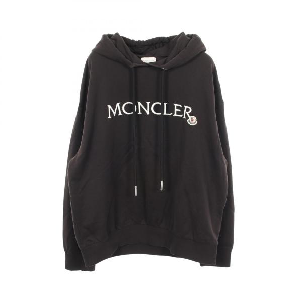 美品 ワッペン モンクレール ブラック パーカー プルオーバー センターロゴ MONCLER（モンクレール） ロゴ刺繍 ブランドオフ コットン パーカー