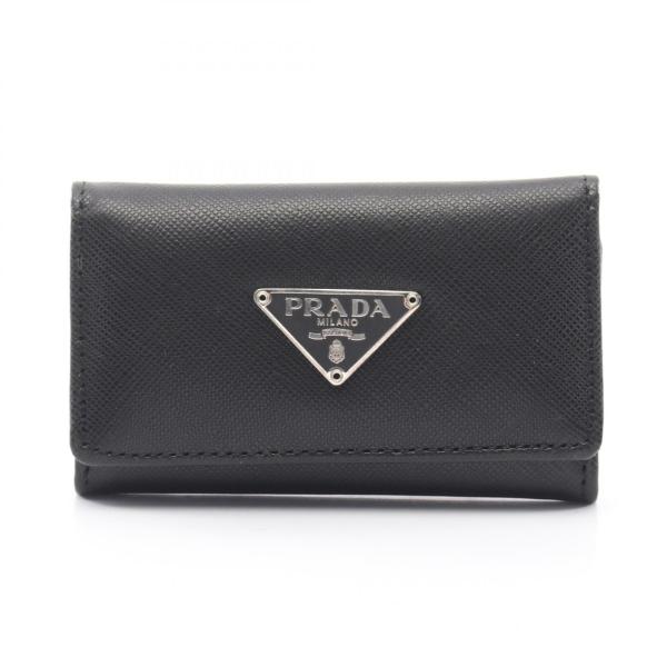 プラダ キーケース 三角プレート ナイロン 6連 黒 サフィアーノレザー PRADA（プラダ） 三角プレート 6連 ブランドオフ サフィアーノレザー