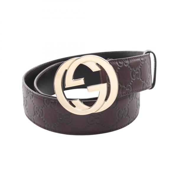 【正規品・美品】グッチ ベルト GG インターロッキング ゴールド レディース GUCCI（グッチ） インターロッキングG グッチシマ ゴールド金具